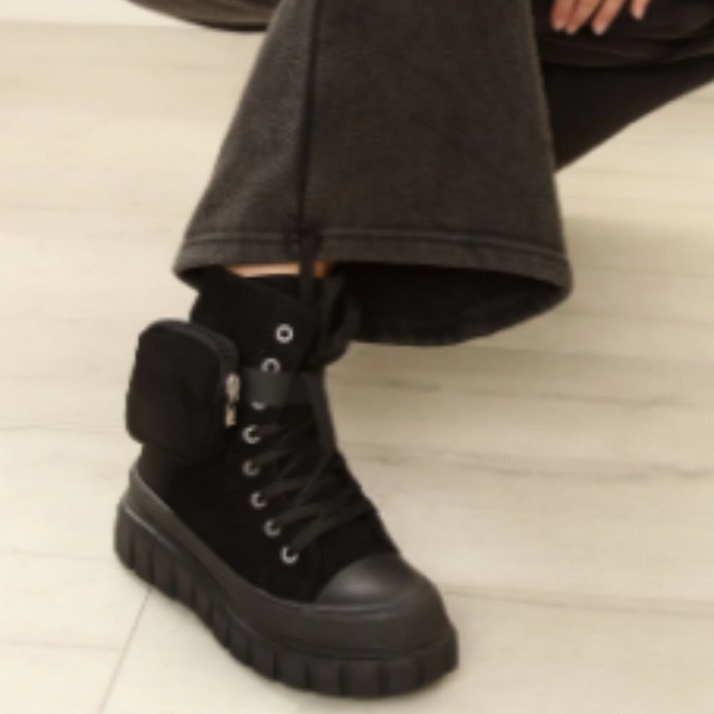 DAILY HUSTLE Lace Up Booties - Black (  BRAND NEW!!!!!!!_